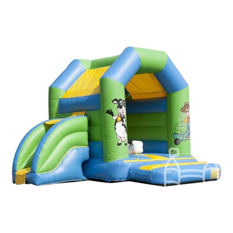 Springkussen-Boerderij-met-glijbaan-4x4,5m-huren